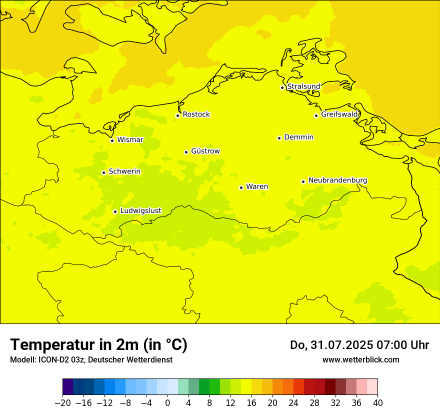 Modellkarten Temperatur