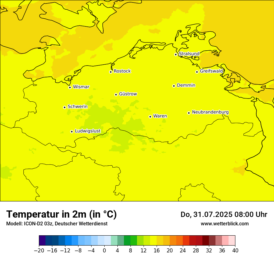 Modellkarten Temperatur
