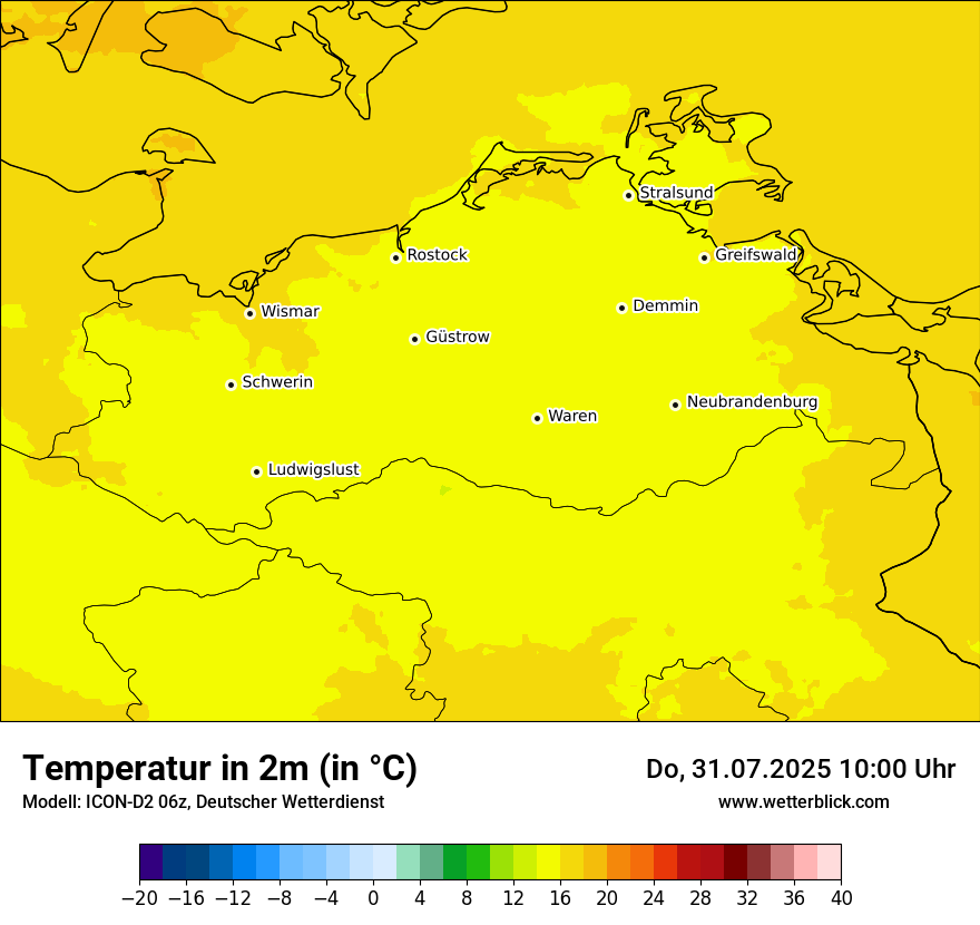 Modellkarten Temperatur