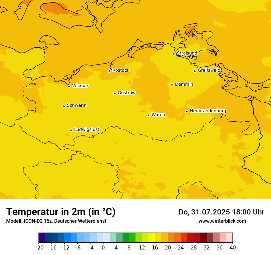 Modellkarten Temperatur