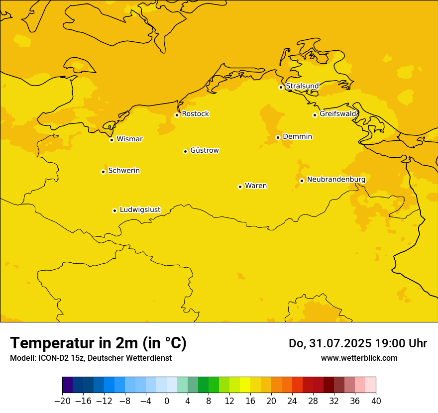 Modellkarten Temperatur
