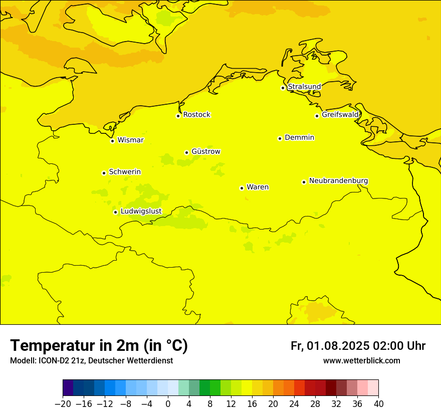 Modellkarten Temperatur