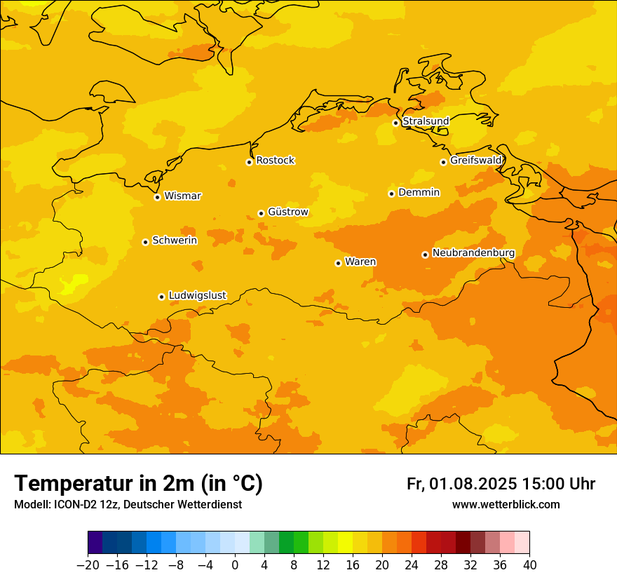 Modellkarten Temperatur