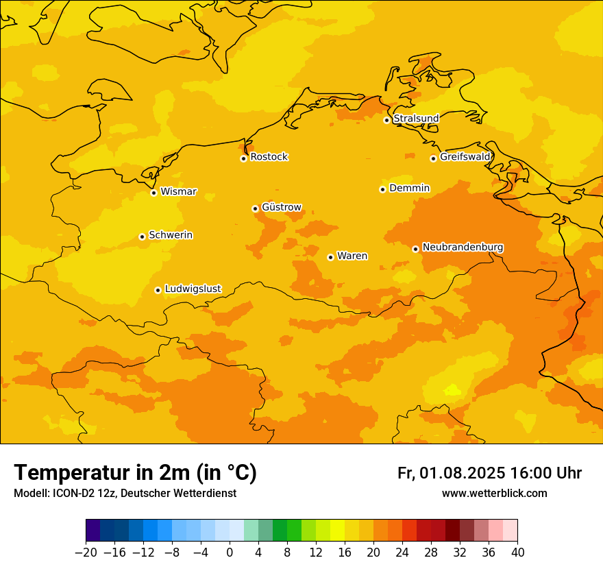 Modellkarten Temperatur
