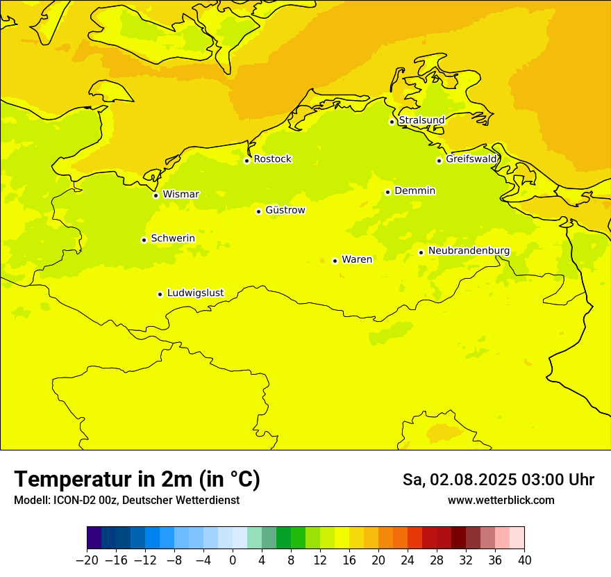 Modellkarten Temperatur