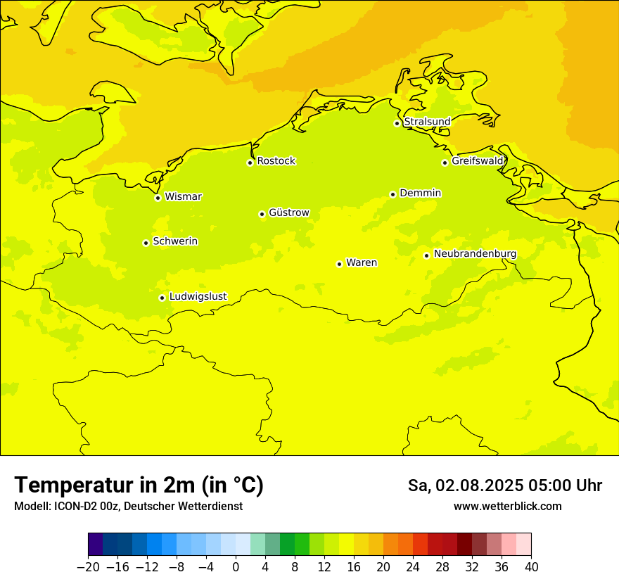 Modellkarten Temperatur