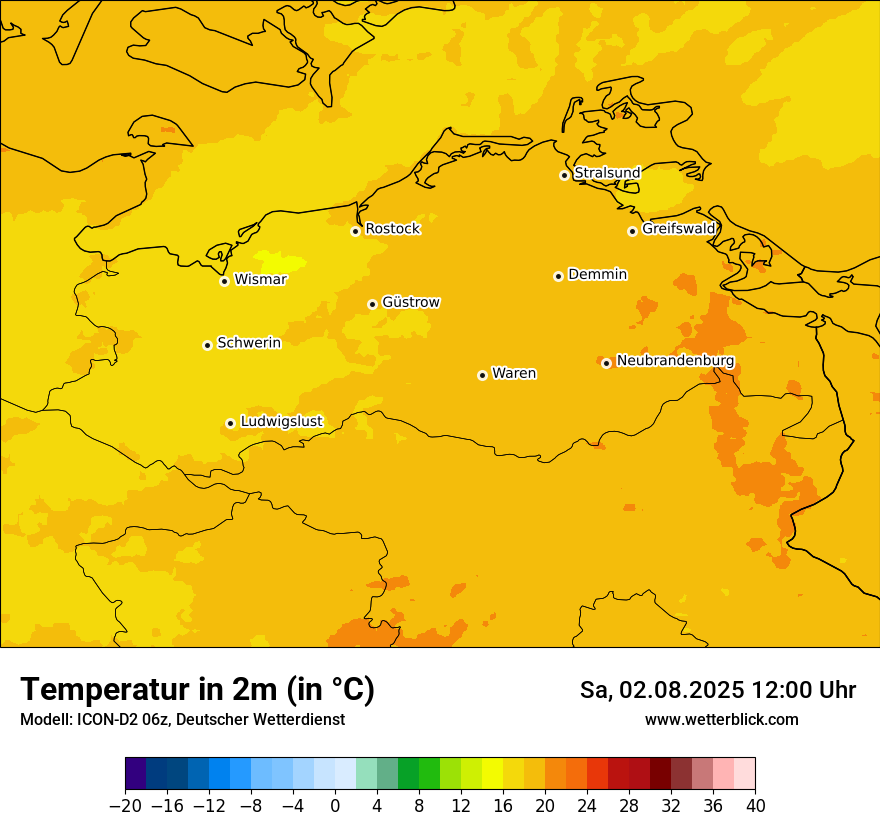 Modellkarten Temperatur