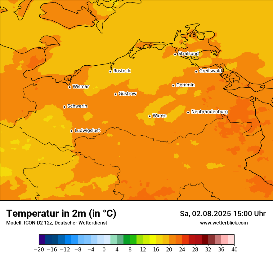 Modellkarten Temperatur
