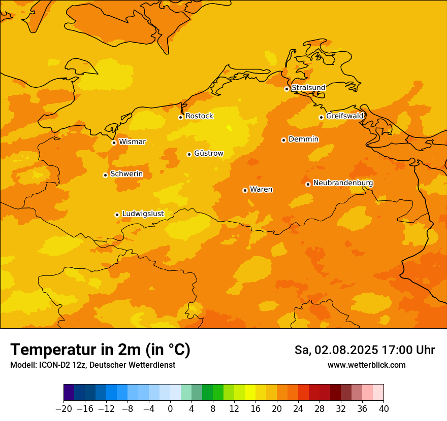 Modellkarten Temperatur