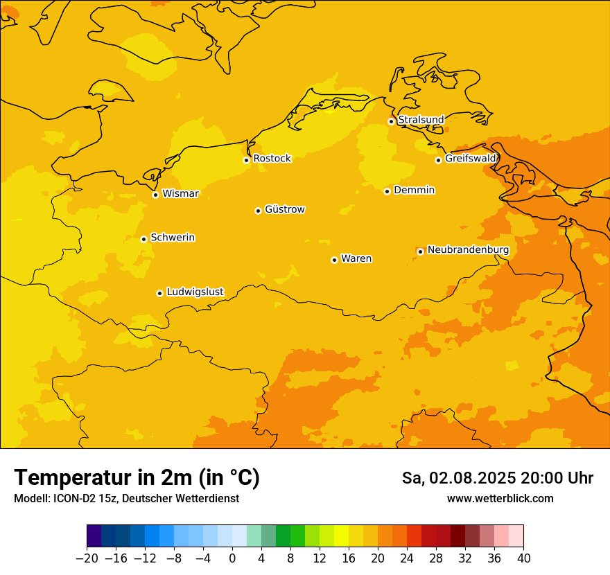 Modellkarten Temperatur