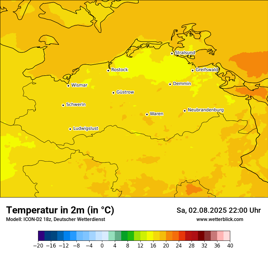 Modellkarten Temperatur