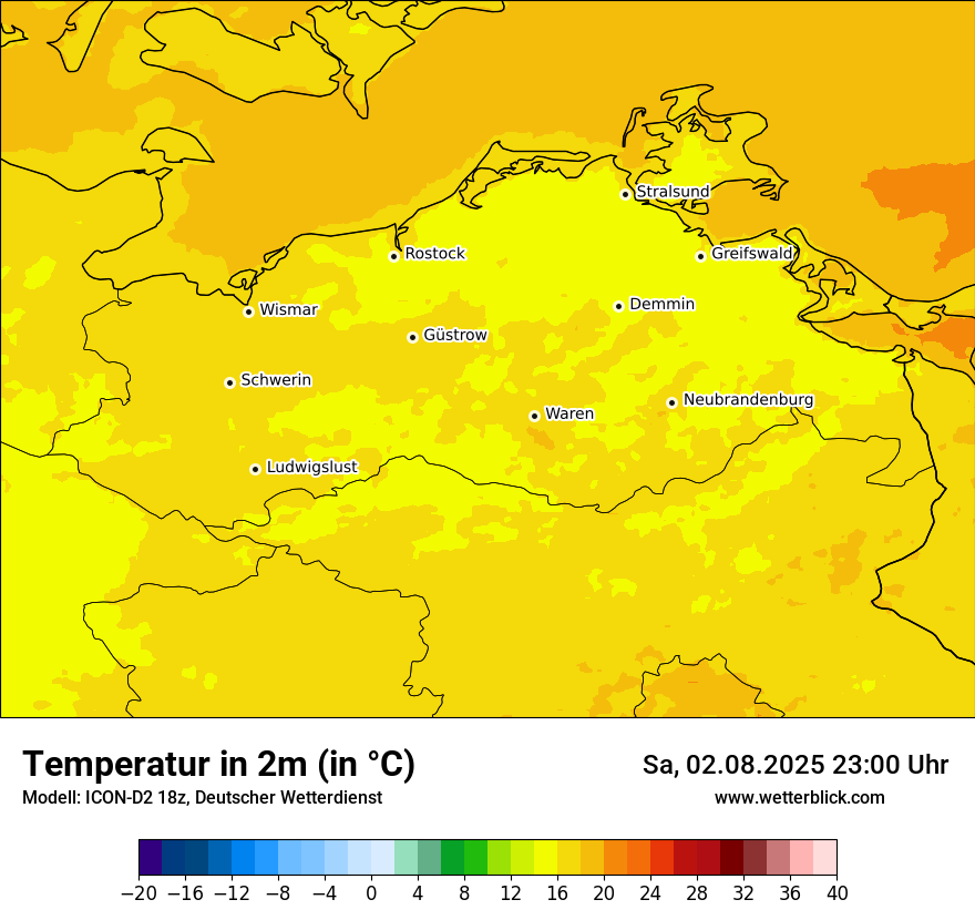 Modellkarten Temperatur