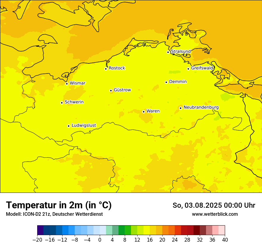 Modellkarten Temperatur