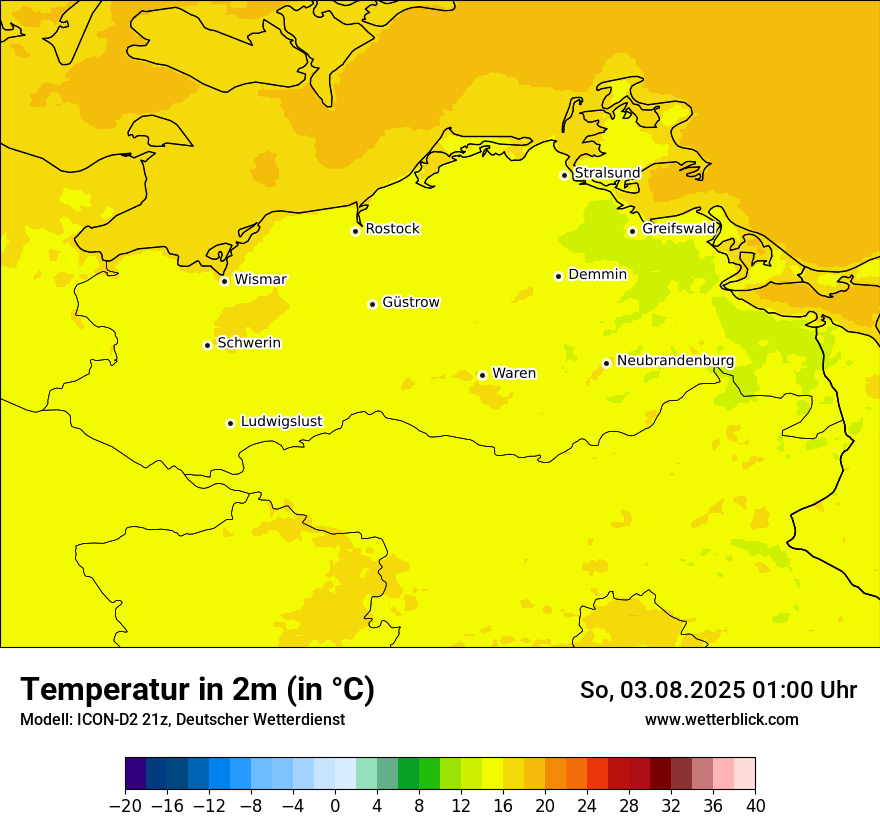 Modellkarten Temperatur