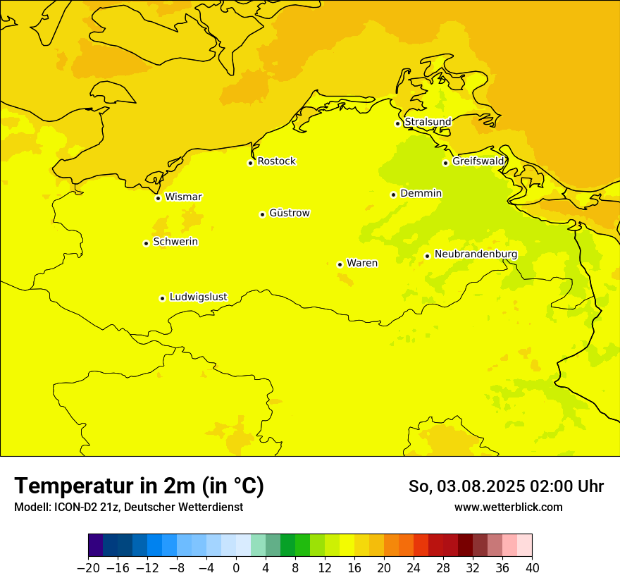Modellkarten Temperatur