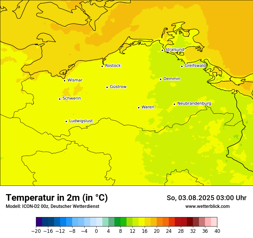 Modellkarten Temperatur