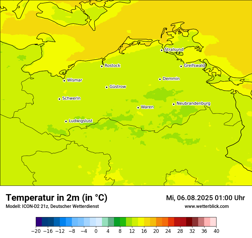 Modellkarten Temperatur