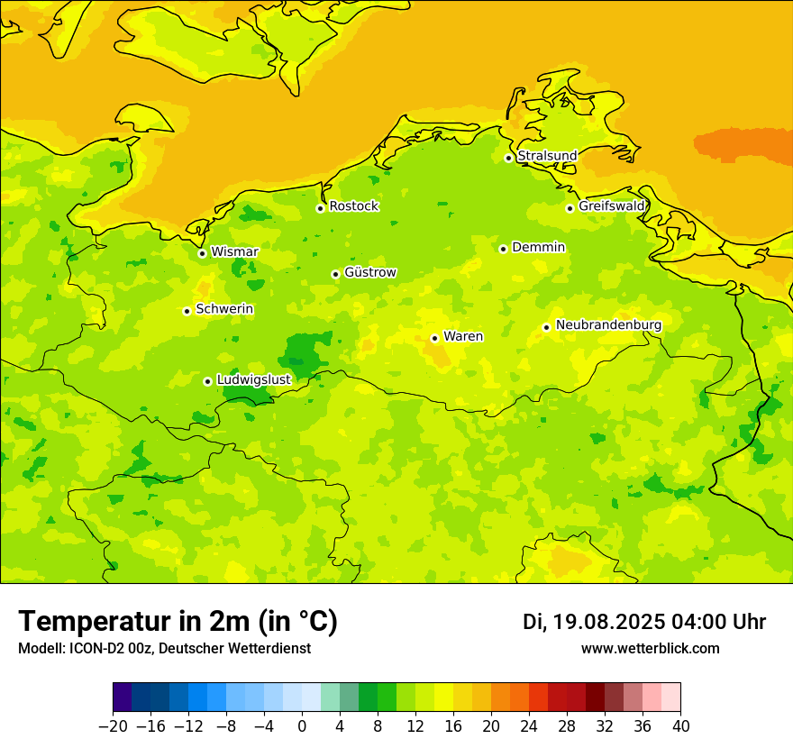 Modellkarten Temperatur