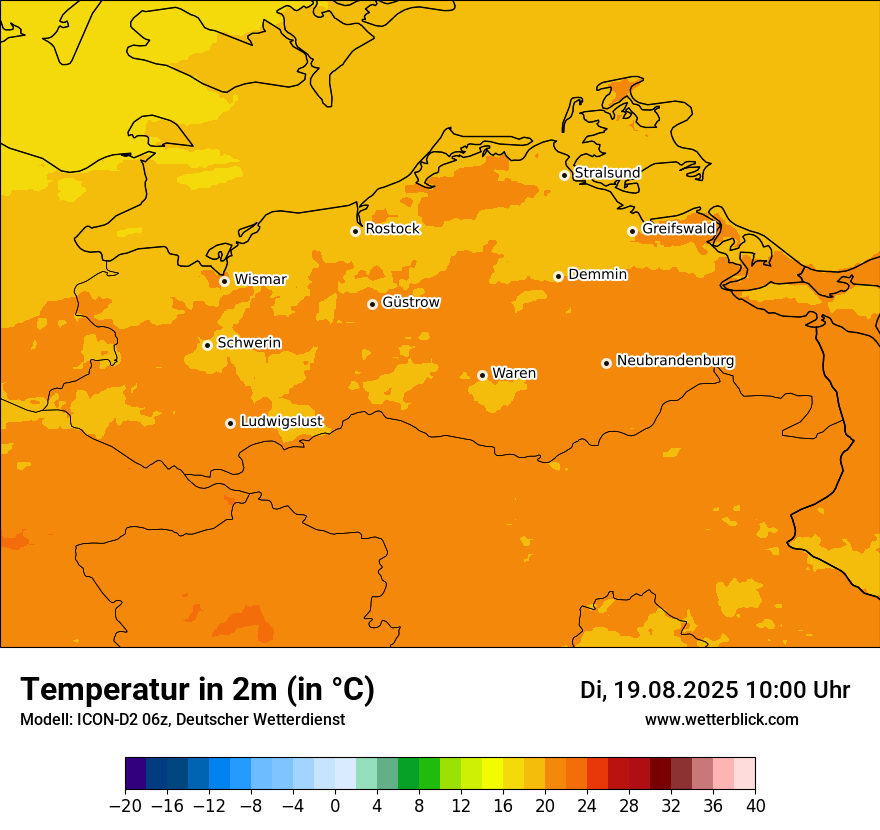 Modellkarten Temperatur