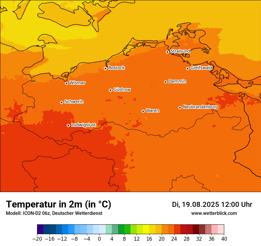 Modellkarten Temperatur
