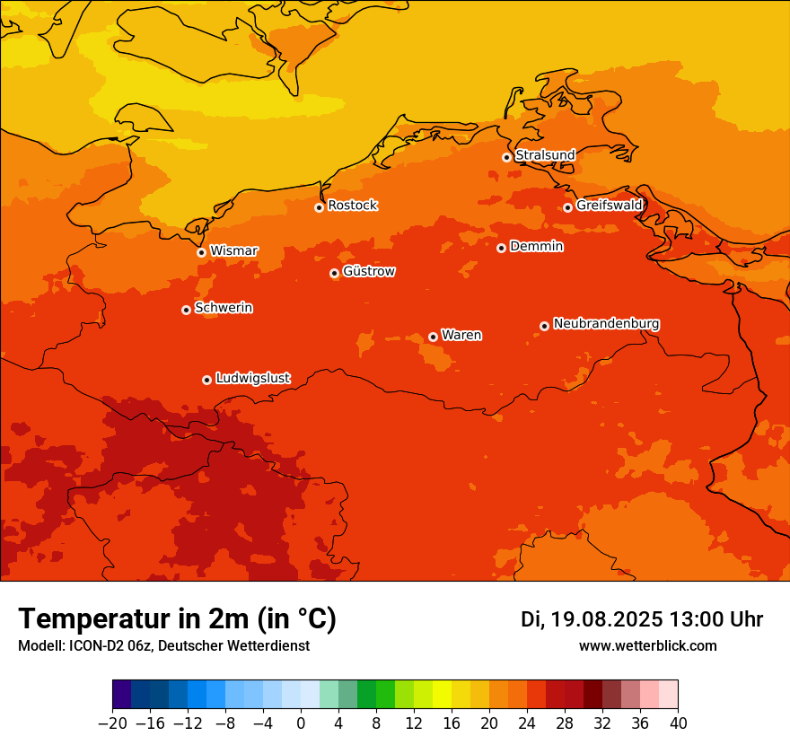 Modellkarten Temperatur