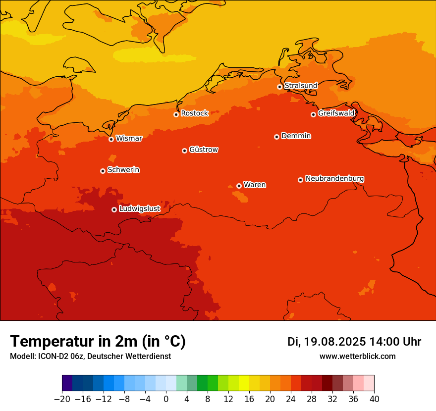 Modellkarten Temperatur