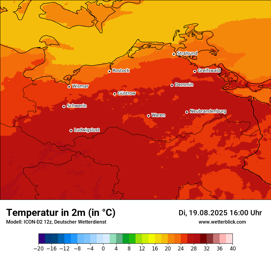 Modellkarten Temperatur