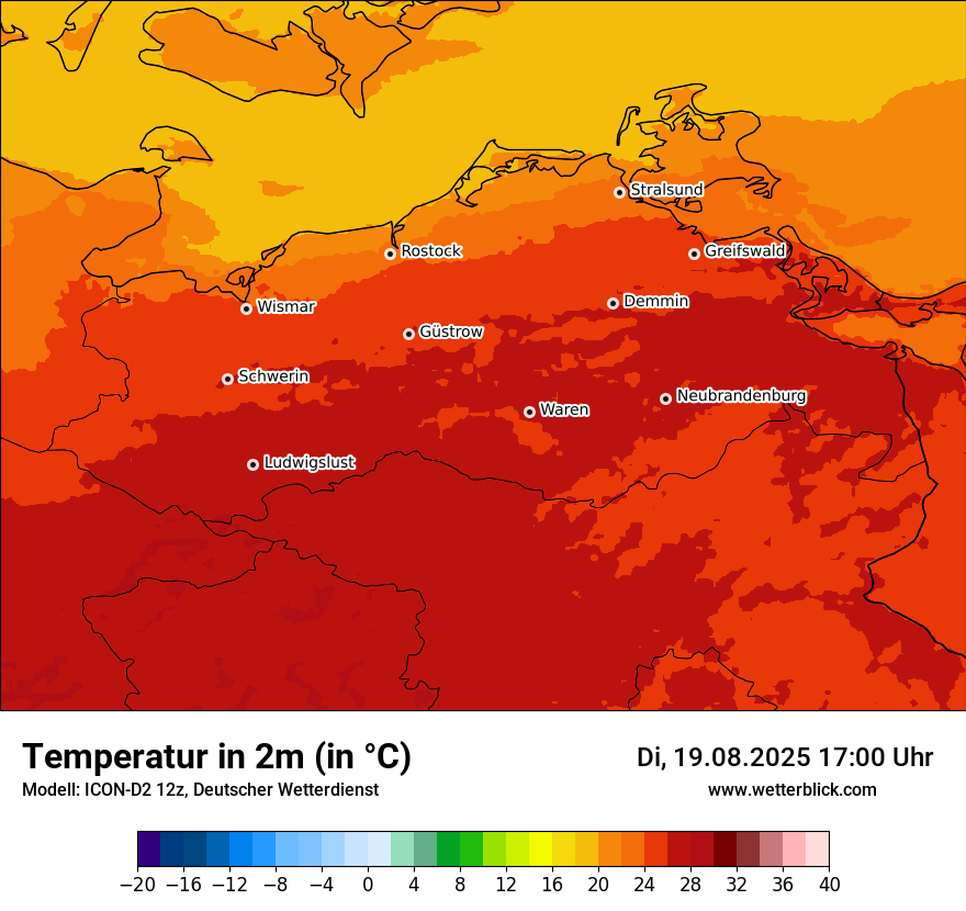 Modellkarten Temperatur