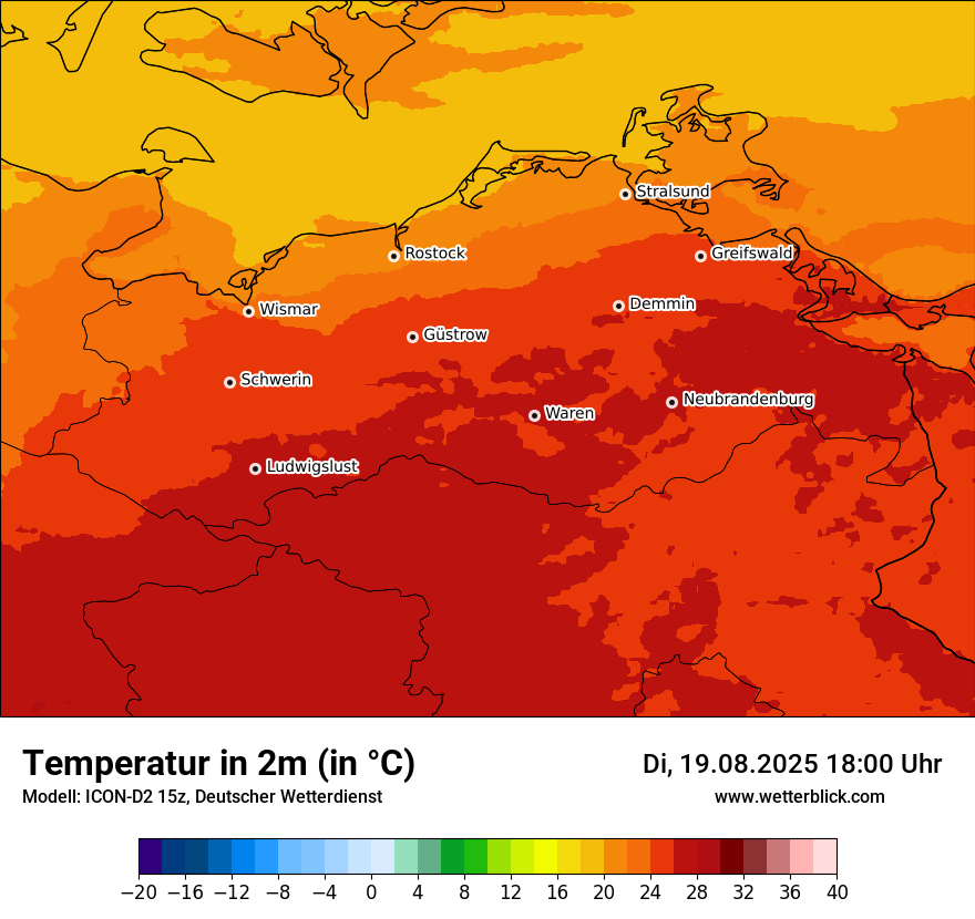 Modellkarten Temperatur