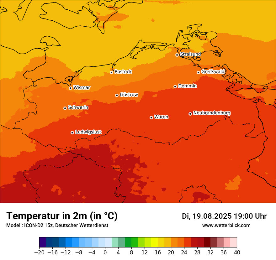 Modellkarten Temperatur