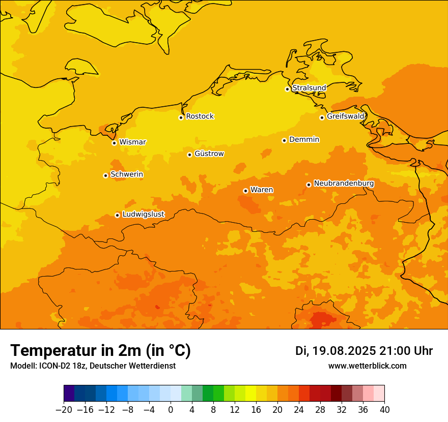 Modellkarten Temperatur