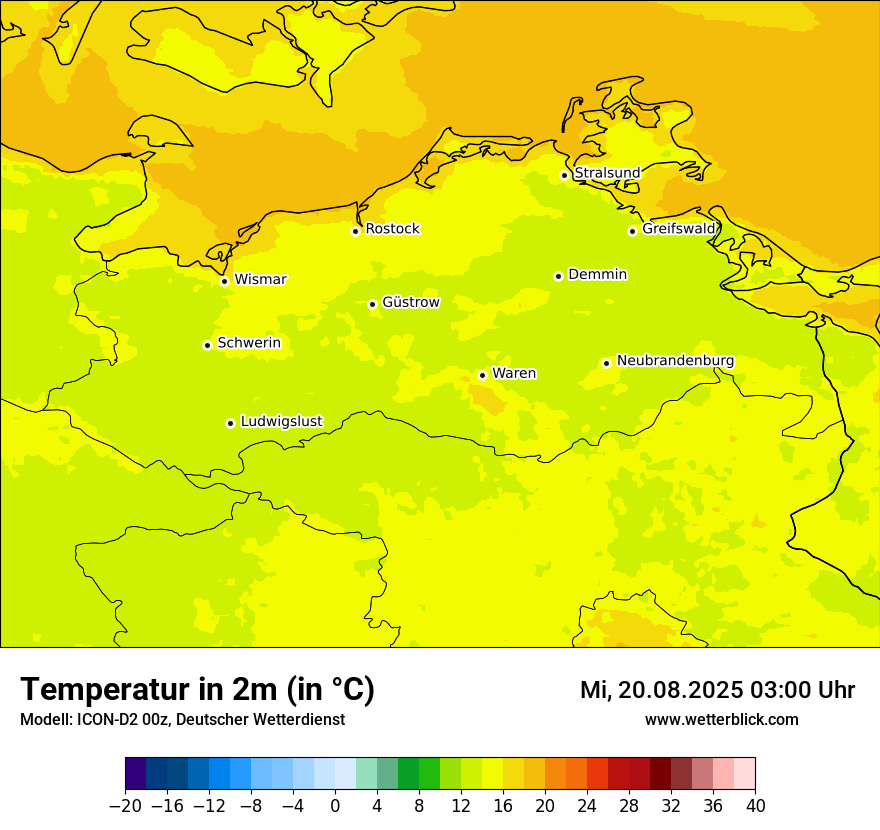 Modellkarten Temperatur