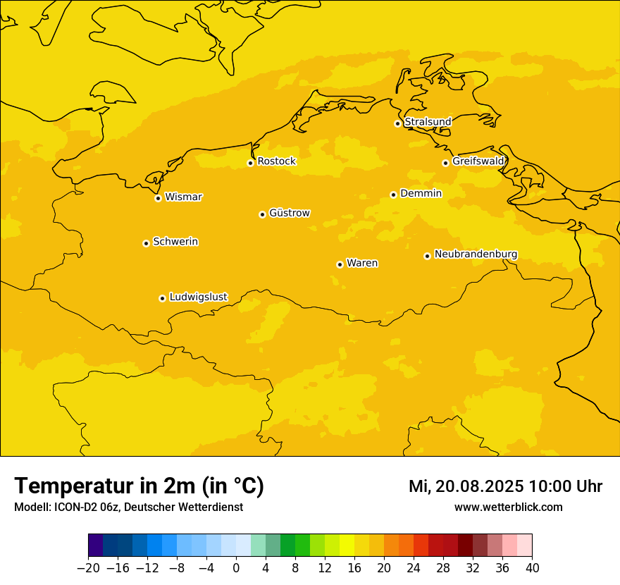 Modellkarten Temperatur