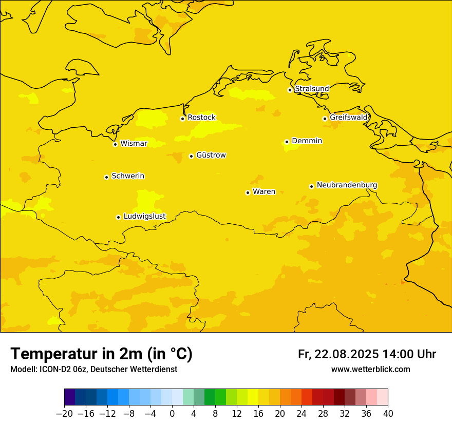 Modellkarten Temperatur