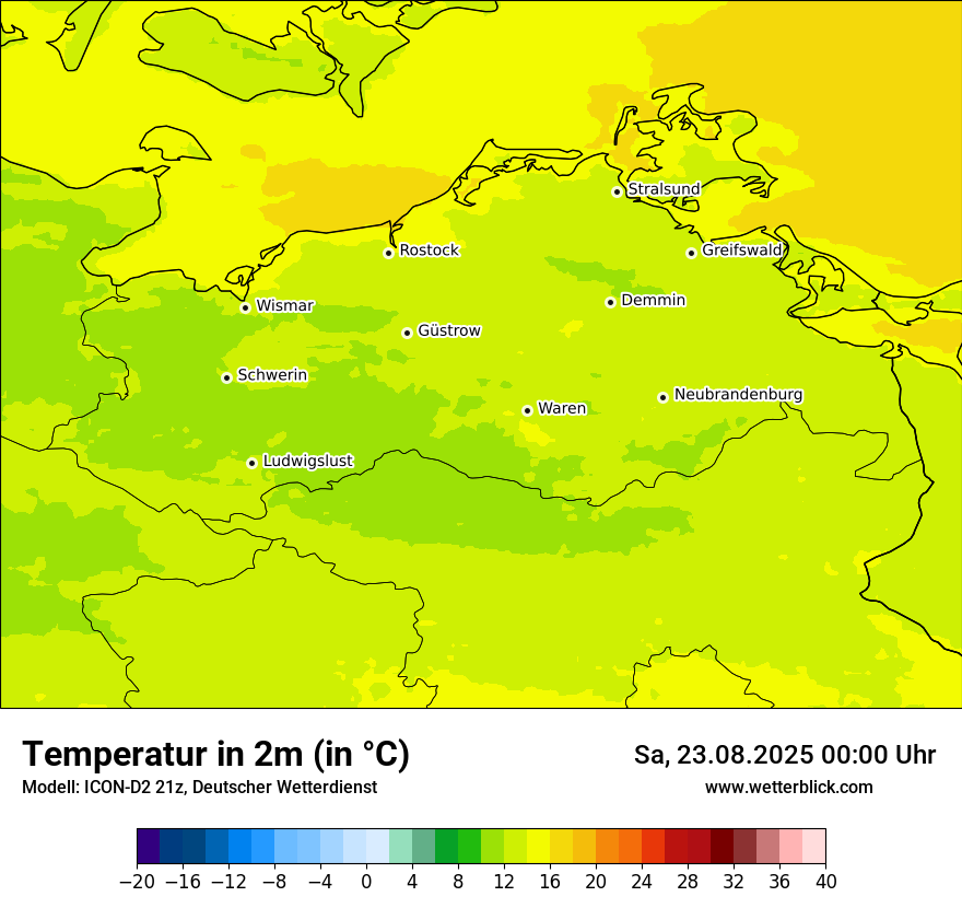 Modellkarten Temperatur