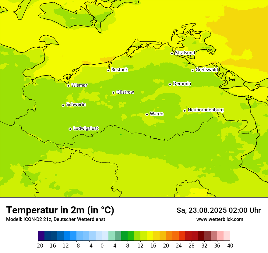 Modellkarten Temperatur