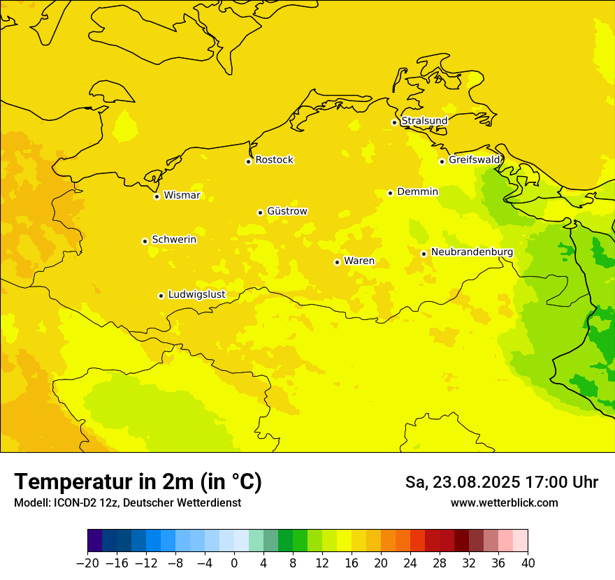 Modellkarten Temperatur