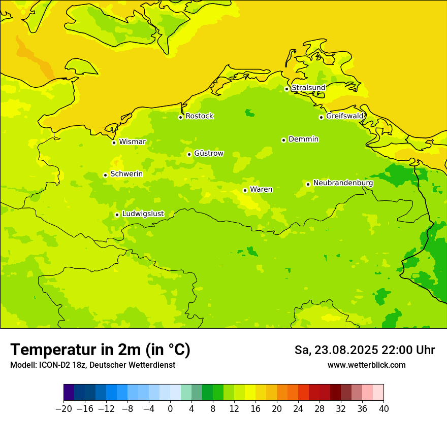 Modellkarten Temperatur