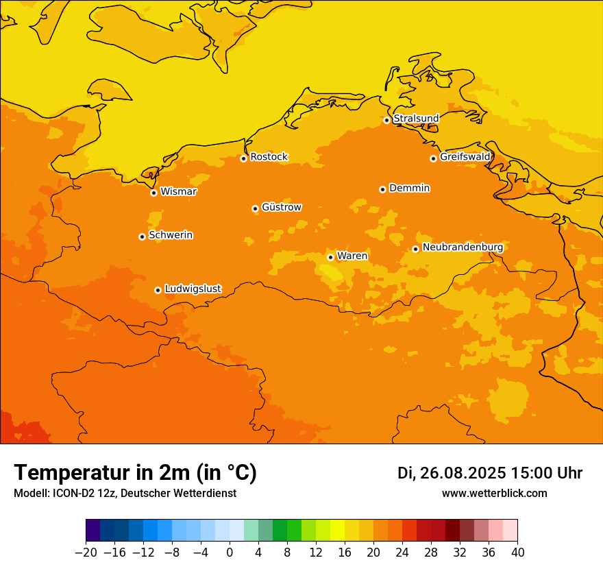 Modellkarten Temperatur