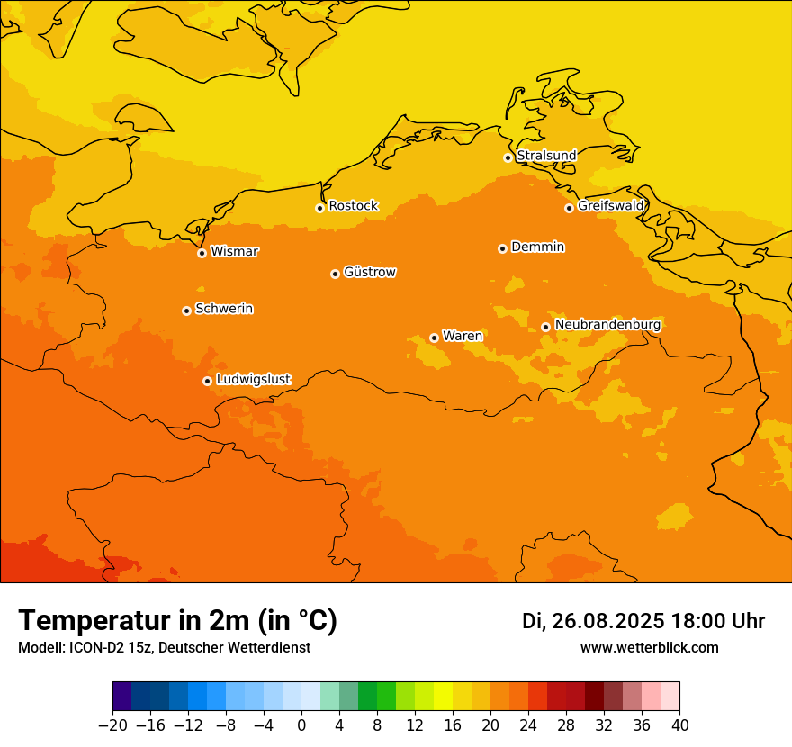 Modellkarten Temperatur
