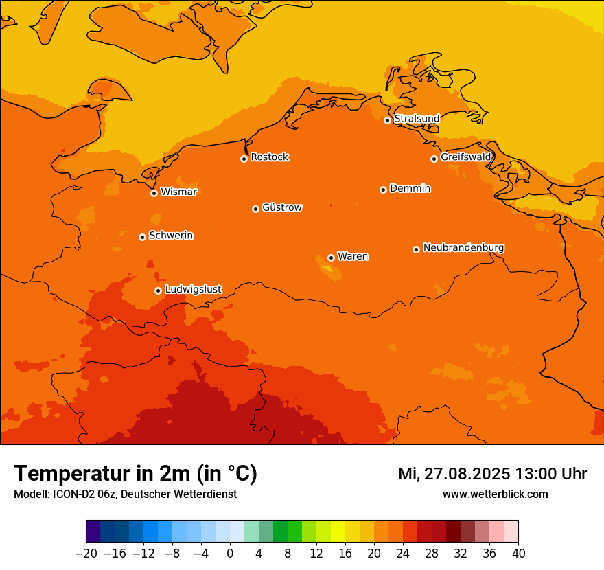 Modellkarten Temperatur