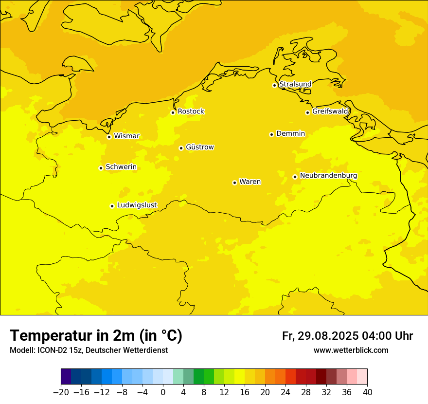Modellkarten Temperatur