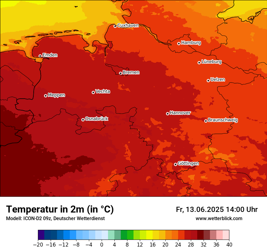 Modellkarten Temperatur
