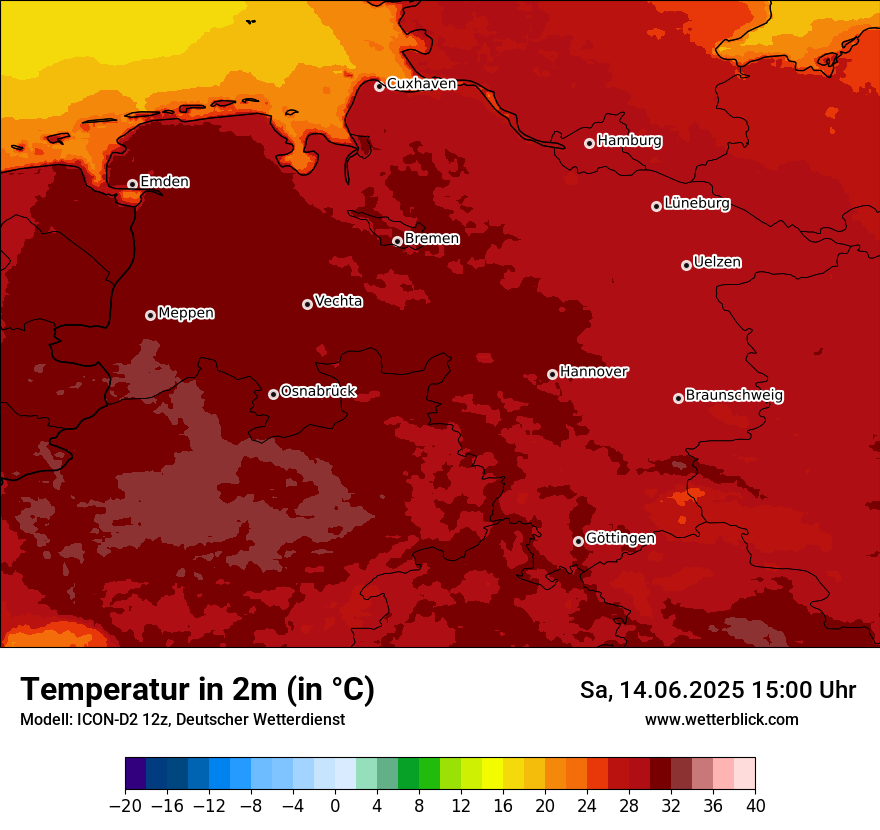 Modellkarten Temperatur