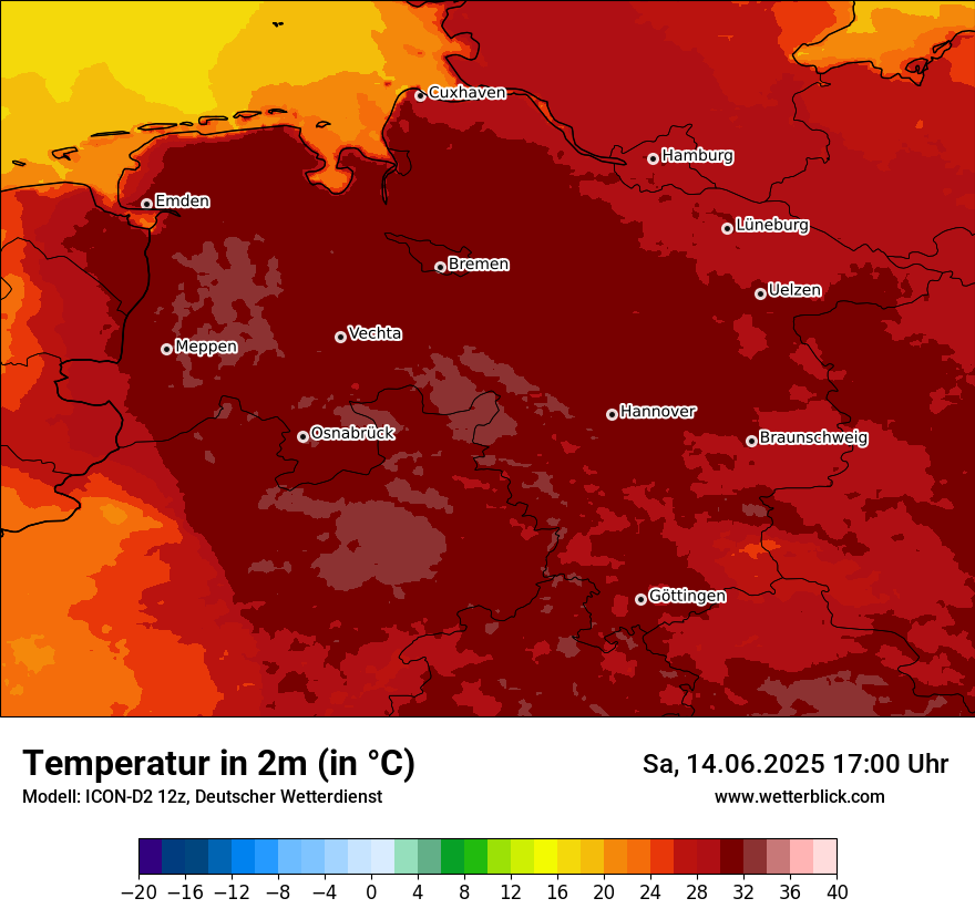 Modellkarten Temperatur