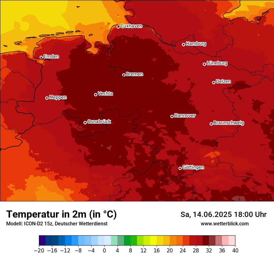 Modellkarten Temperatur