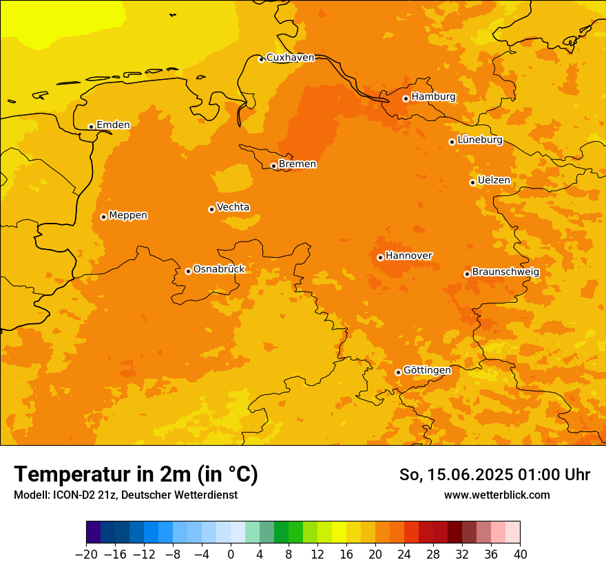 Modellkarten Temperatur