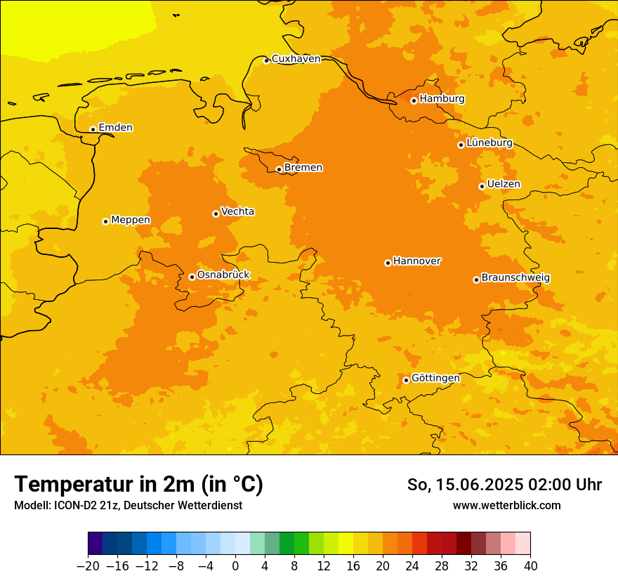 Modellkarten Temperatur