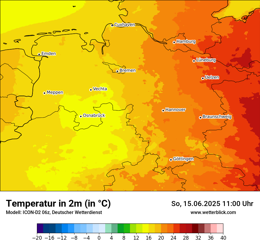 Modellkarten Temperatur