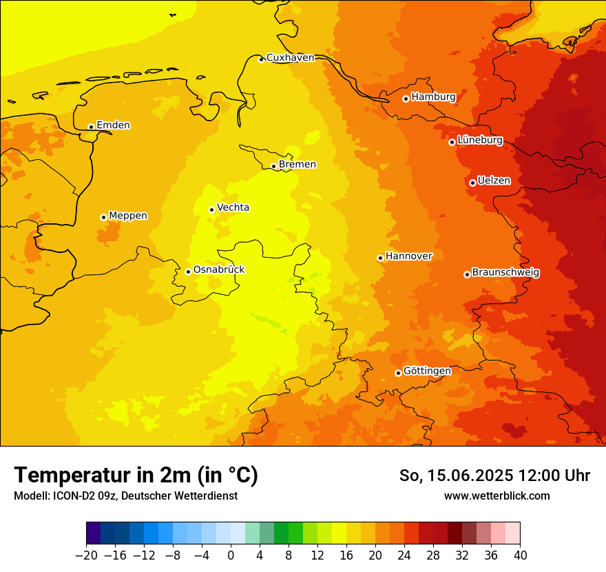 Modellkarten Temperatur